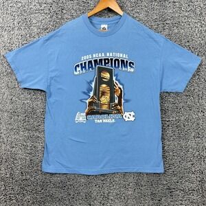Vintage North Carolina Tar Heels Shirt Mens XL Blue 2005 National Champions